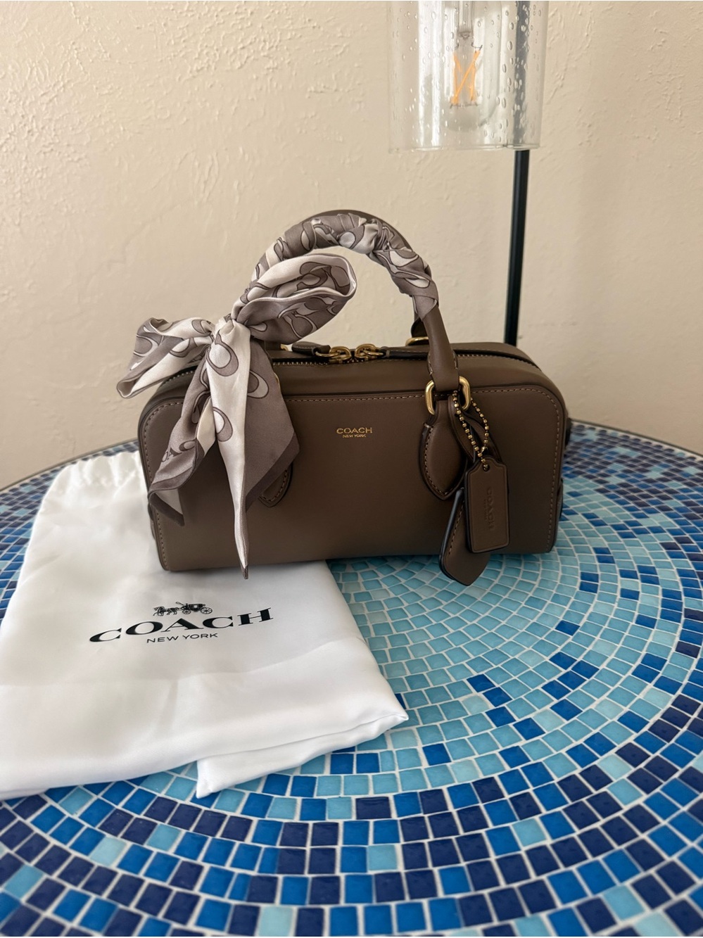 Coach Bowery Satchel 22 with Signature Scarf